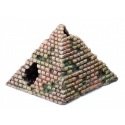 Petit décor en forme de pyramide, idéal comme cachette pour les poissons