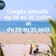 Congés annuels du 29 au 30 juillet et du 29 au 31 août